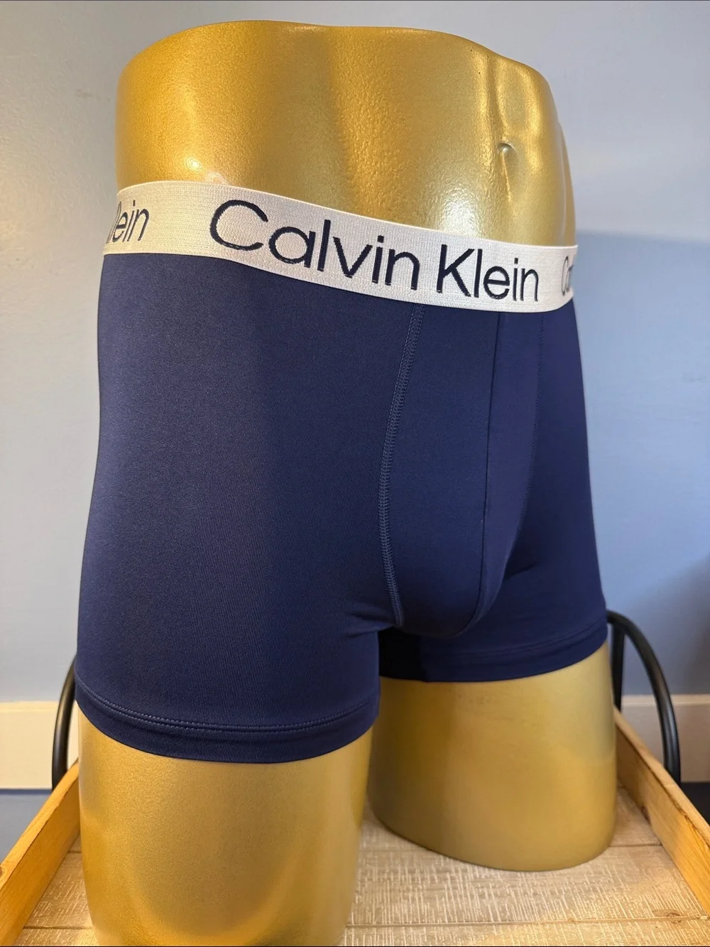 Calvin Klein Navy Blue Performance Boxer Briefs Medium